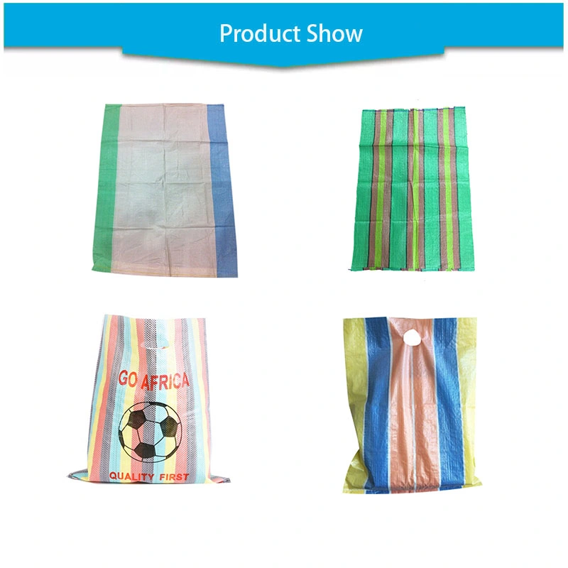 Customed 15kg 20kg 25kg 50kg Blue Stripe Recyclable PP Woven Sack Bag Heavy Duty Sack 50kg