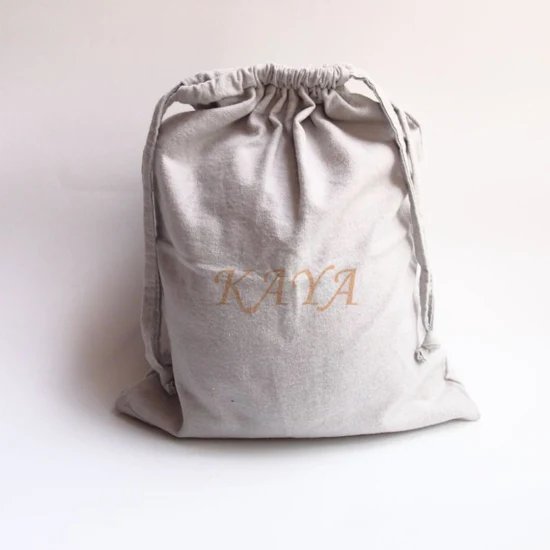 High Quality 100% Natural Gold Cotton Pouch Muslin Drawstring Bag