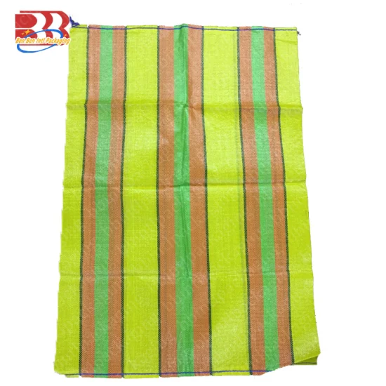 Customed 15kg 20kg 25kg 50kg Blue Stripe Recyclable PP Woven Sack Bag Heavy Duty Sack 50kg