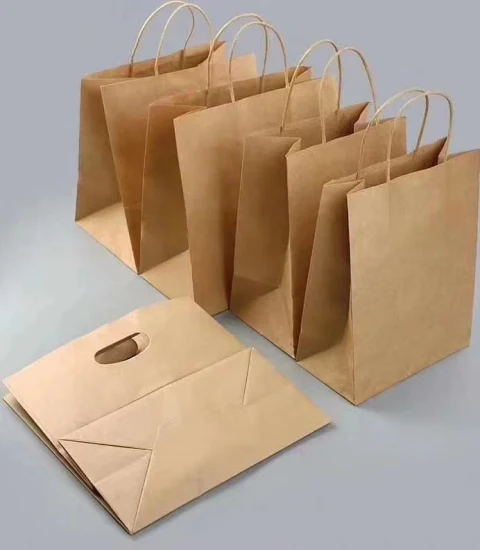 Wholesale Customized Luxury Printed Kraft Paper Packing Bag Shopping Bag Gift Bag with Twisted Paper Handle